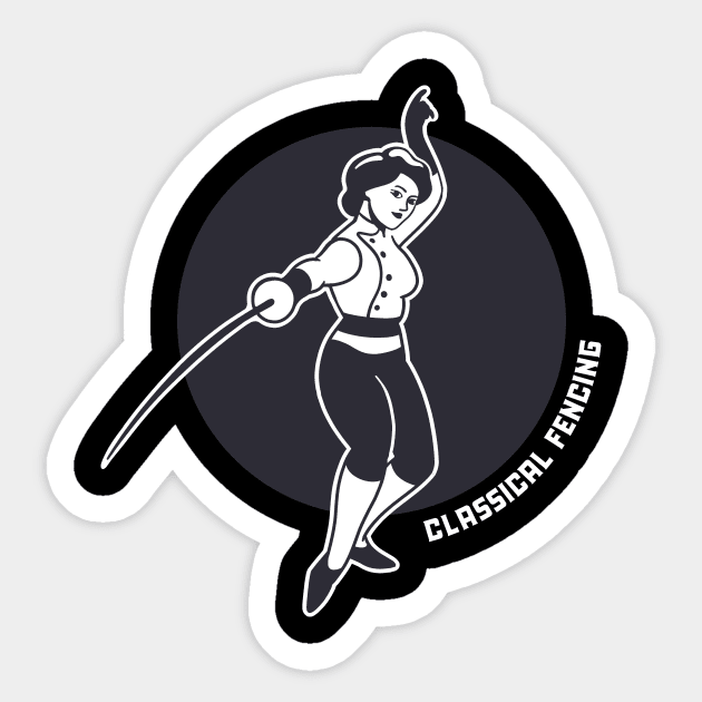 Classical Fencing Sticker by croquis design